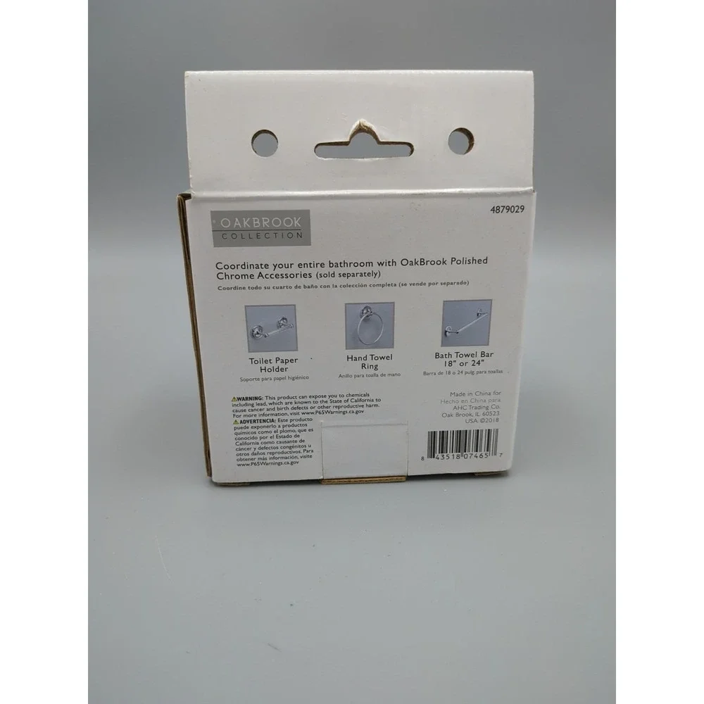 Oakbrook Collection Double Robe Hook Polished Chrome‎ Zinc 2 in Hook 30 lb